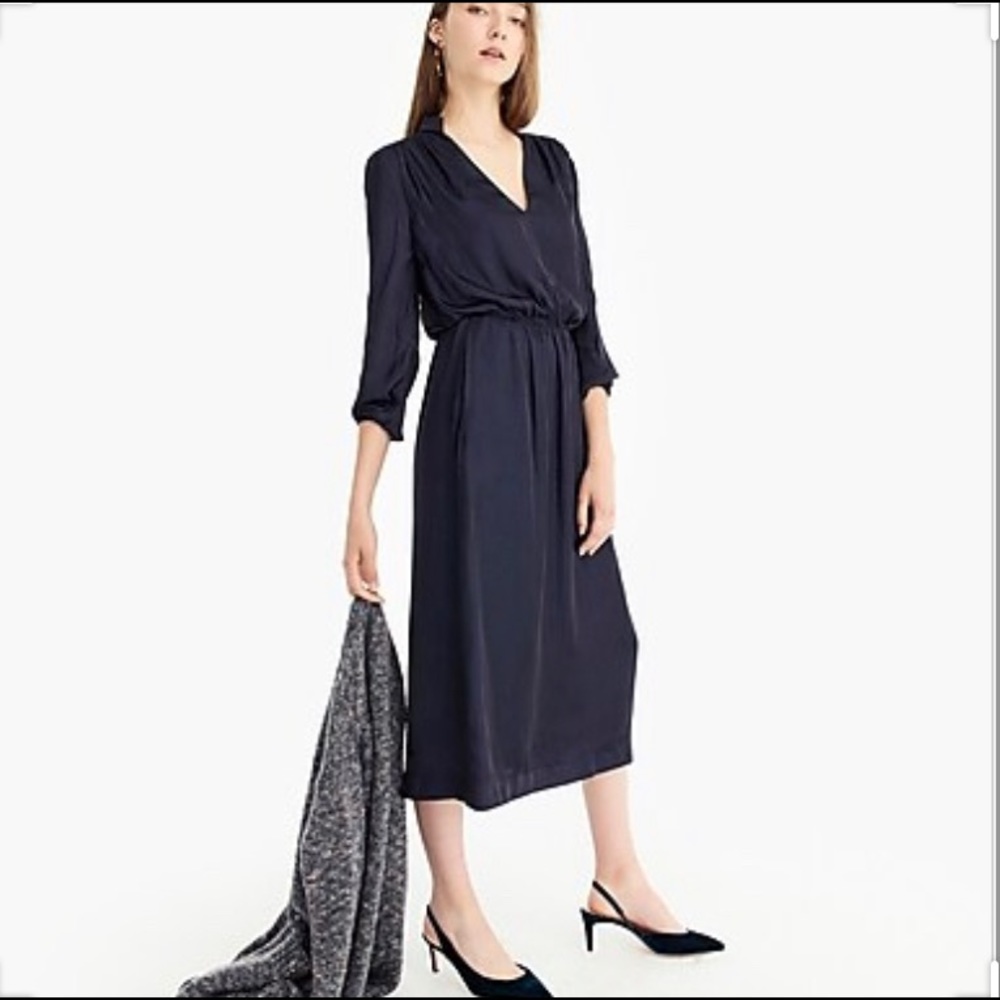 J.Crew Point Sur Drapey Cinched Waist Dress